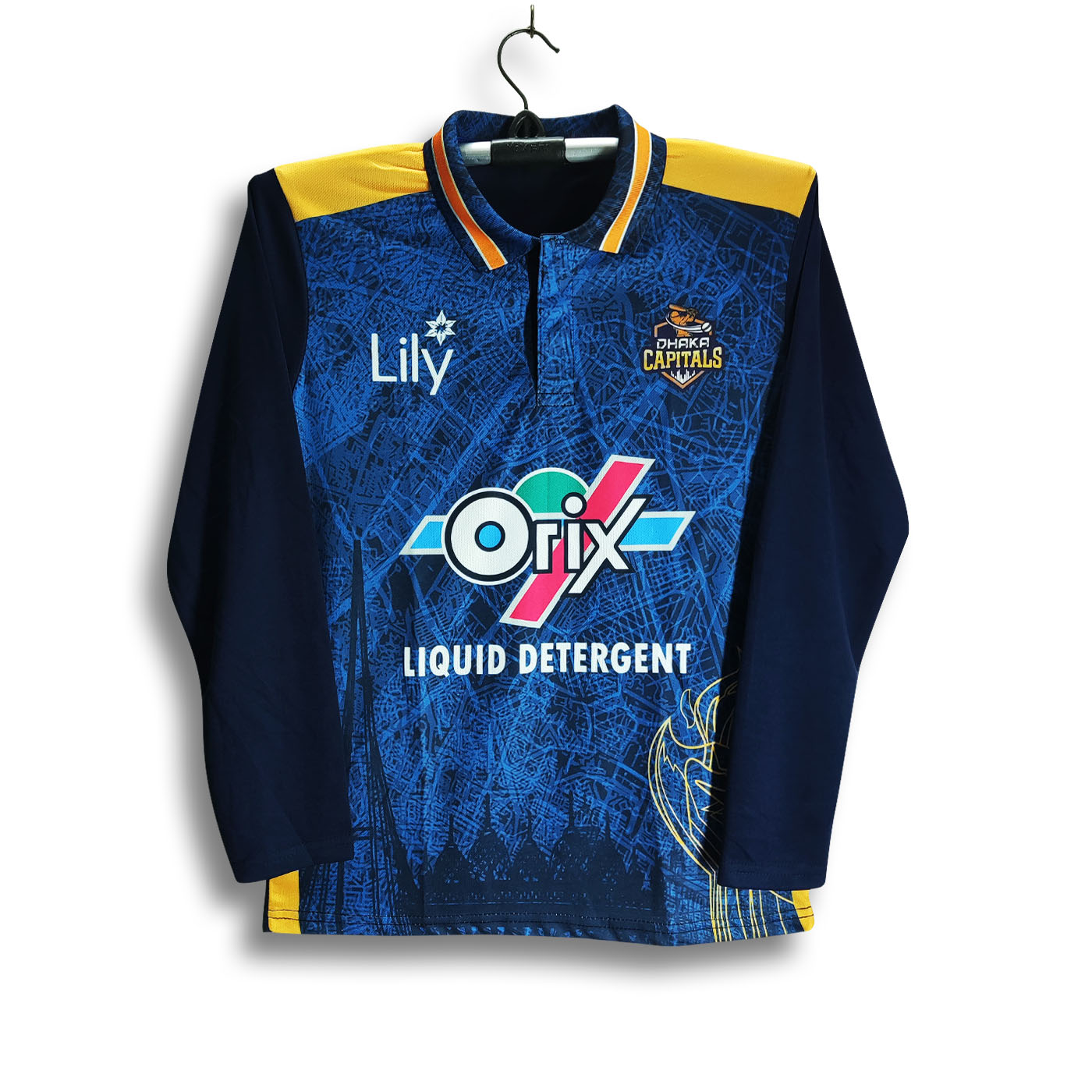 Dhaka Capaitals Full Sleeve Polo Cricket Jersey For Men - BPL Long Sleeve T Shirt - Dhaka Capaitals Jersey 2025/26