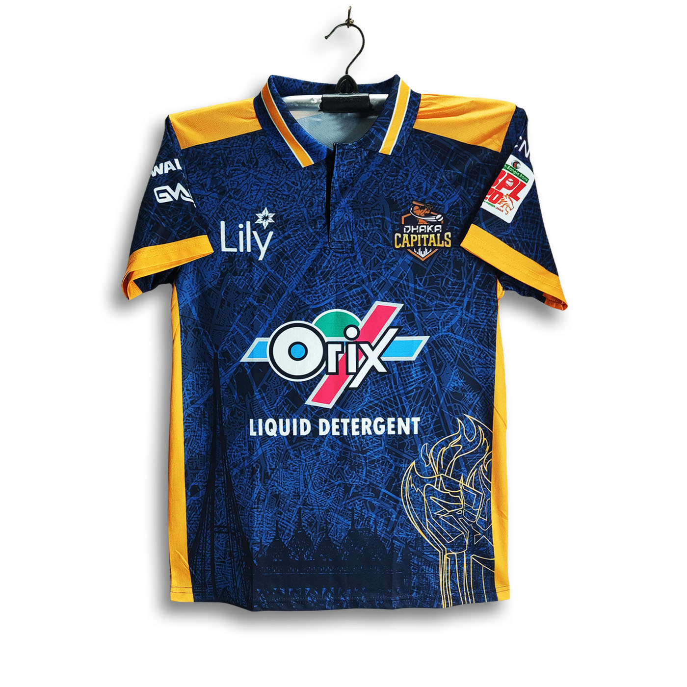 Dhaka Capitals Polo half-Sleeve Cricket Jersey for Men- BPL Cricket Jersey 2025/26