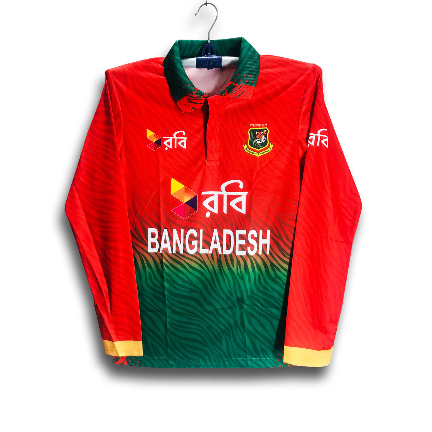 Bangladesh T 20 Jersey - Robi Full Sleeve Polo Cricket Jersey For Men - Bangladesh Cricket Jersey 2024-2025