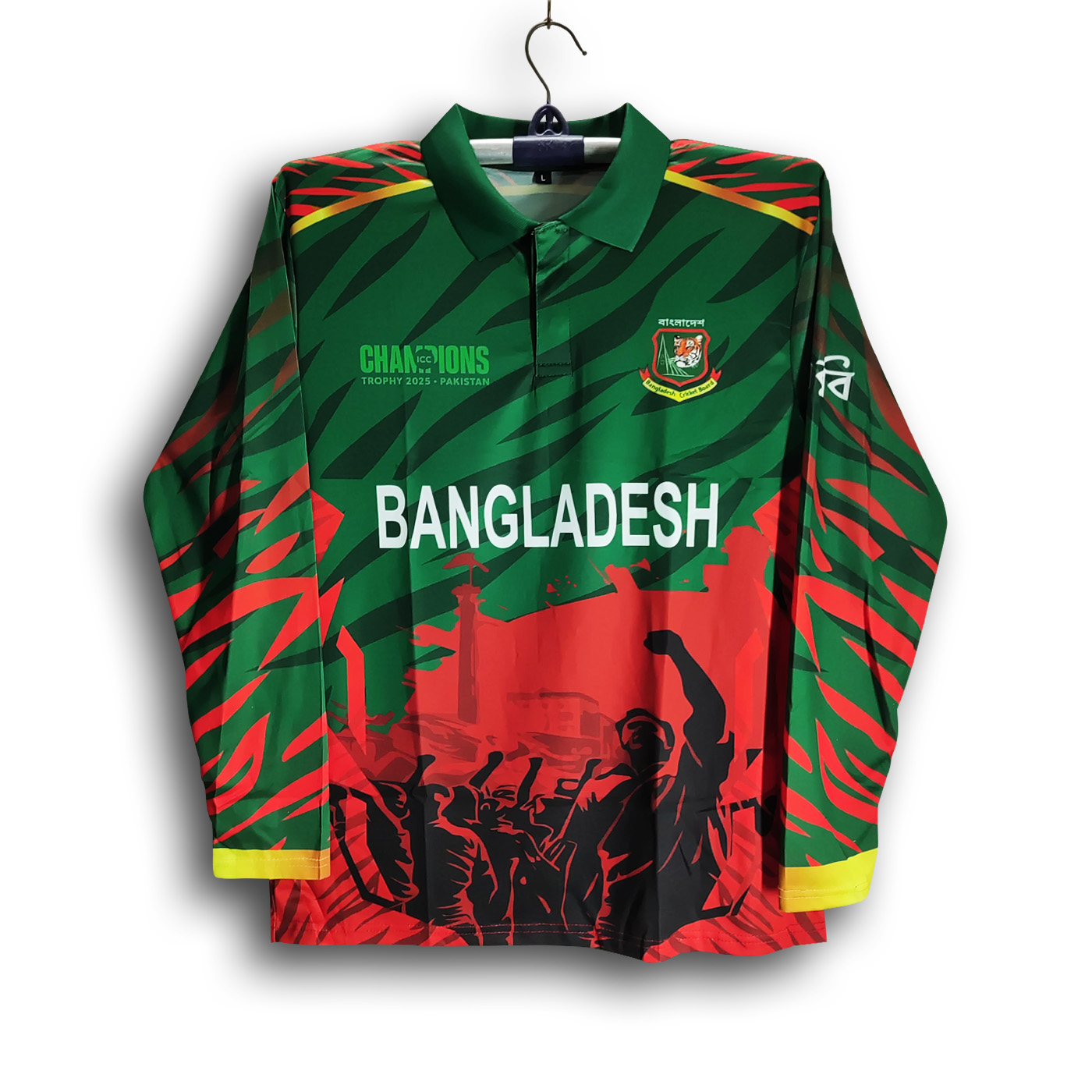 Bangladesh ICC Champions Trophy Jersey For Man - Full Sleeve Polo T Shirt - Bangladesh Cricket Jersey 2025-26