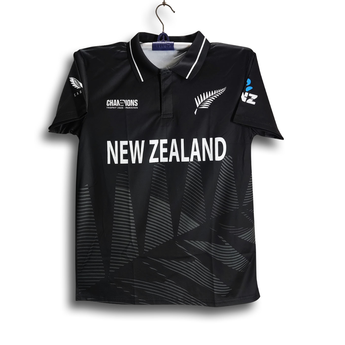 New Zealand Champions Trophy Premium Jersey For Man - Half Sleeve Polo T Shirt - New Zealand Cricket Jersey 2025-26