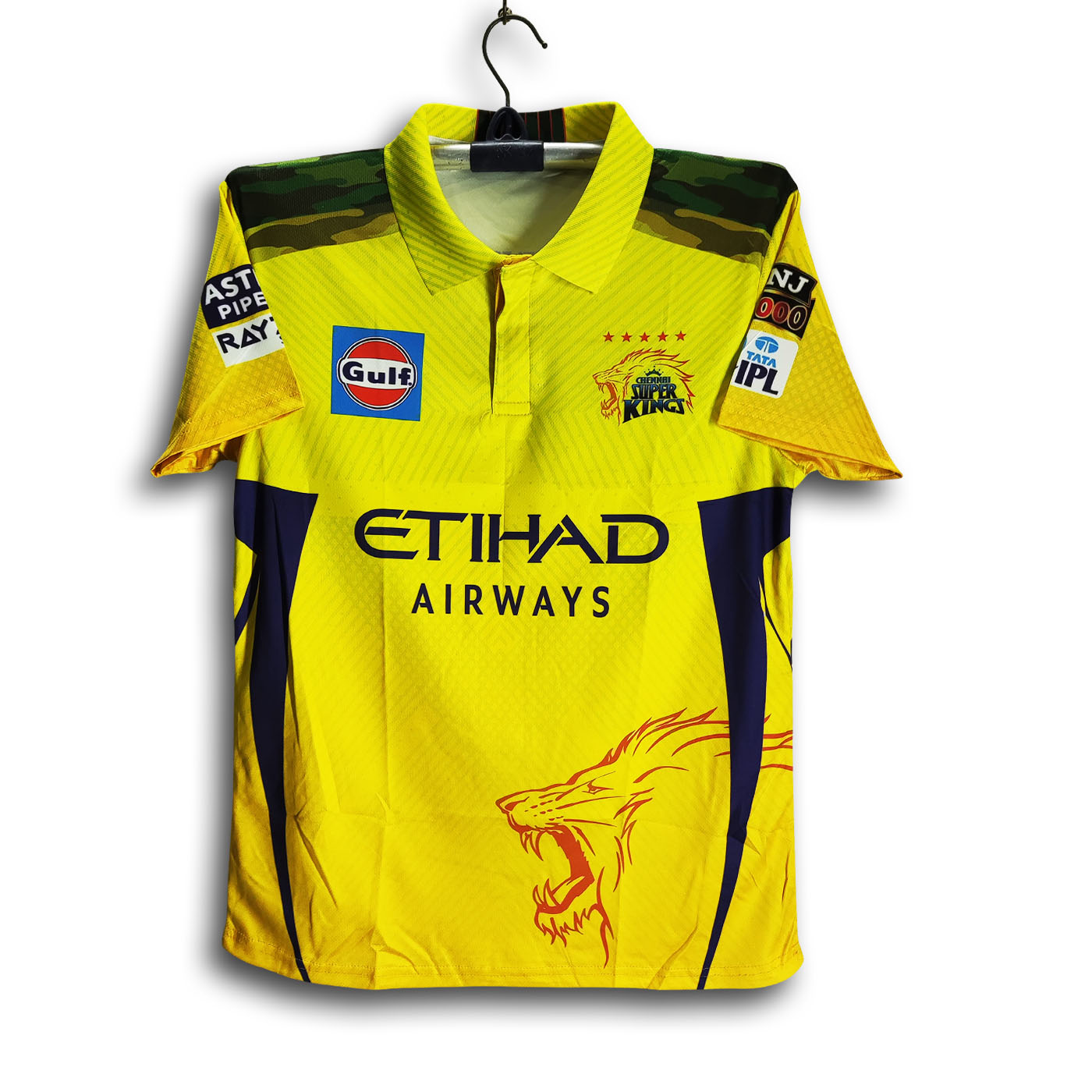 Chennai Super King Premium Short sheeve Polo Cricket Jersey For Men - CSK Half Sleeve IPL T Shirt - Chennai Jersey IPL-2025                         2025-26_bd-Bazar656_Yellow_b